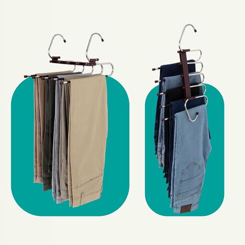 Utopia Home Pants Hangers Space Saving 2 Pack - Space Saving Hangers Or Closet Organizer for Clothes, Scarf, Pants & Skirt with S-Type Stainless Steel Hook & Anti-Slip Design (Black) in Saudi Arabia