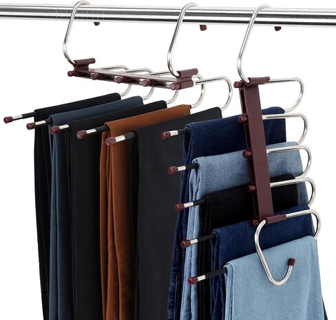 Utopia Home Pants Hangers Space Saving 2 Pack - Space Saving Hangers Or Closet Organizer for Clothes, Scarf, Pants & Skirt with S-Type Stainless Steel Hook & Anti-Slip Design (Black) in Saudi Arabia