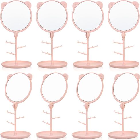 8 Pcs Spa Party Mirrors Bulk Pink Spa Party Supplies for Women Sleepover Party Favors Table Makeup Mirror with Stand for Spa Party Sleepover Party Slumber Birthday Party Gifts in Saudi Arabia