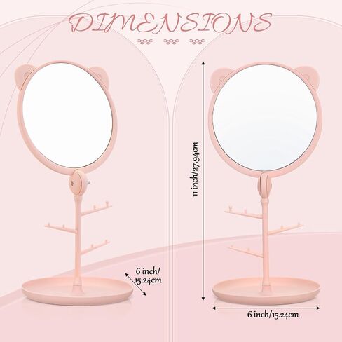 8 Pcs Spa Party Mirrors Bulk Pink Spa Party Supplies for Women Sleepover Party Favors Table Makeup Mirror with Stand for Spa Party Sleepover Party Slumber Birthday Party Gifts in Saudi Arabia