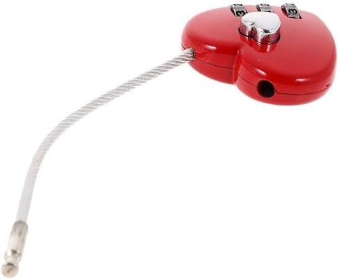 Red Mini Love Heart Lock,Red Heart Padlock, Mini Code Lock,Padlocks and Hasps,Bags/Suitcase/Lockers/Backpacks/Wire Rope 3-Digit Code Combination Padlock for Travel Combination Locks in Saudi Arabia