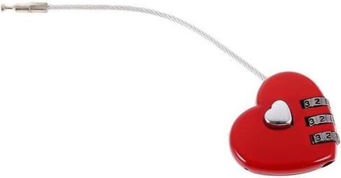 Red Mini Love Heart Lock,Red Heart Padlock, Mini Code Lock,Padlocks and Hasps,Bags/Suitcase/Lockers/Backpacks/Wire Rope 3-Digit Code Combination Padlock for Travel Combination Locks in Saudi Arabia