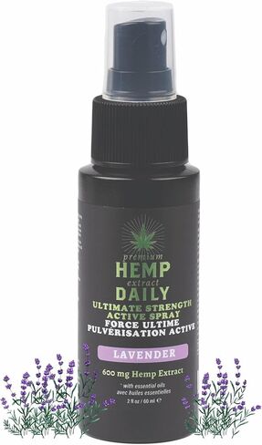 رذاذ نشط من Earthly Body Hemp Daily القوة القصوى | بخاخ القنب للعضلات والمفاصل والظهر والركبة بالزيوت العطرية | مكونات نباتية وعضوية | خشب الصندل، 2 أونصة سائلة in Kuwait
