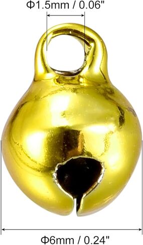 uxcell Jingle Bells, 1/4" 100pcs Small Craft Bells for DIY Holiday Decoration, Musical Party, Home, Festival, Wedding, Gold Tone in Kuwait