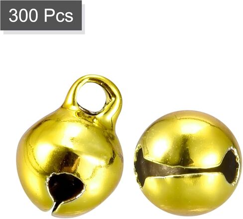 uxcell Jingle Bells, 1/4" 100pcs Small Craft Bells for DIY Holiday Decoration, Musical Party, Home, Festival, Wedding, Gold Tone in Kuwait