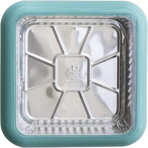 Fancy Panz, Serving Tray for Food, Made in the USA Foil Pan Carrier, Stackable Aluminum Pan Holders, 8x8 Travel Casserole Carrier With 1 Disposable Foil Pan & Serving Spoon, White in Saudi Arabia
