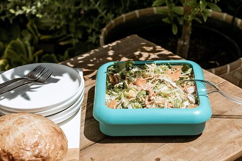 Fancy Panz, Serving Tray for Food, Made in the USA Foil Pan Carrier, Stackable Aluminum Pan Holders, 8x8 Travel Casserole Carrier With 1 Disposable Foil Pan & Serving Spoon, White in Saudi Arabia