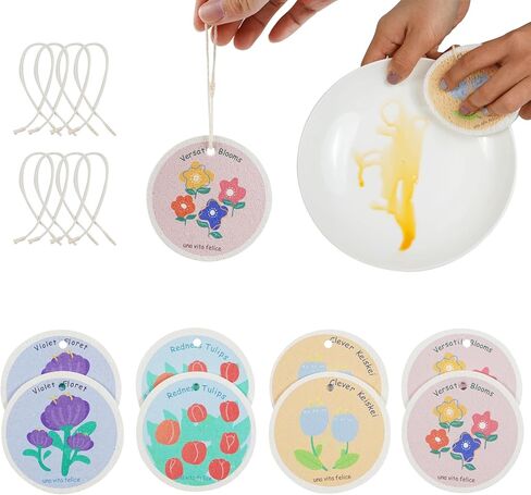 وسادات تنظيف مضغوطة، منظف أطباق إسفنجي، غير قابلة للخدش، قابلة لإعادة الاستخدام للمطبخ وأداة تنظيف الأطباق (8 قطع) in Kuwait