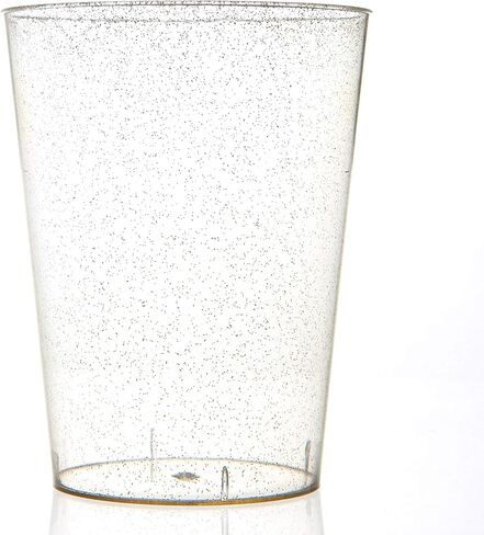 50 Count Hard Plastic 16 Ounce Party Cups Old Fashioned Tumblers Ideal for Home, Office, Bars, Wedding, Bridal and Baby Shower, Birthday, Retirement, Anniversary, Parties (Gold Rim) in Saudi Arabia