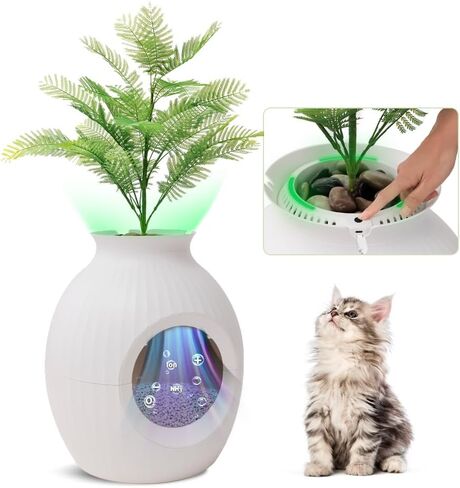 صندوق فضلات القطط المخفي من دوكال سمارت بلانت، صندوق فضلات القطط مع إزالة الرائحة، صندوق فضلات ذكي كبير جدًا للقطط الكبيرة المتعددة، مزيل الروائح الكريهة الأيونية ومنع تسرب البول، تعزيز ديكور المنزل in Kuwait