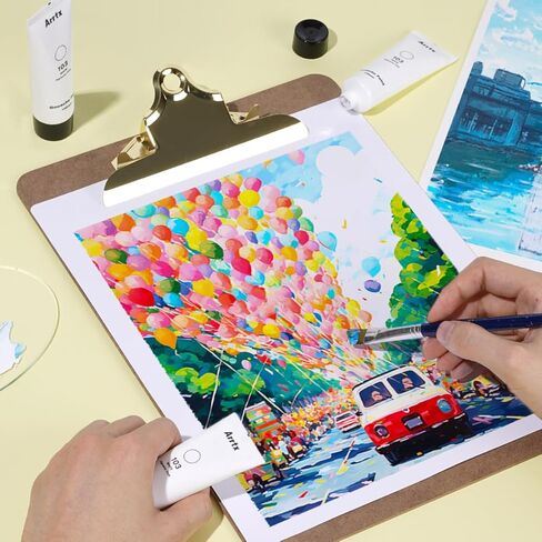 مجموعة الوان الطلاء المائية غاوش من ميا، 18 لونا × 30 مل، بتصميم كاس جل فريد، مع حقيبة محمولة مع لوحة الوان للفنانين والطلاب, زهري in Kuwait