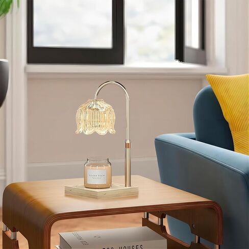 Candle Warmer Lamp, Electric Candle Lamp Warmer with Timer, Dimmable Wax Melt Warmer for Scented Wax with 2 Bulbs, Height Adjustable Electric Melter for Jar Candles, Home Decor and Gift for Mom in Kuwait