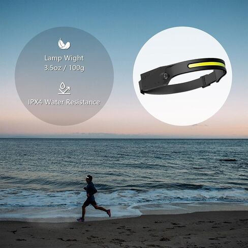 2-Pack Rechargeable HeadLamps Flashlight Motion Sensor, Built-in 2000mah Battery, 230°Widebeam Spotlight for Camping Accessories Gear, Waterproof, Cycling, Running, Repairing, Fishing, Hiking in Saudi Arabia
