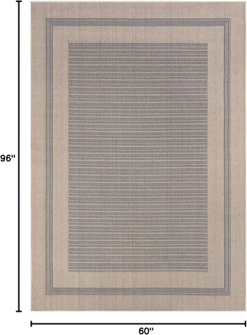 nuLOOM Antonella Bordered Solid Indoor/Outdoor Area Rug, 5x8, Light Grey in Saudi Arabia