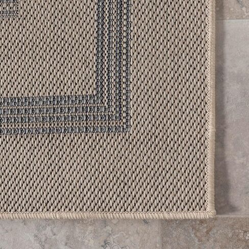 nuLOOM Antonella Bordered Solid Indoor/Outdoor Area Rug, 5x8, Light Grey in Saudi Arabia