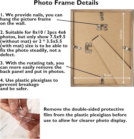8x10 Picture Frame, 4x6 Collage Picture Frame, Display 2 Pcs 4x6 Photos or 8x10 Picture, Two Opening 4x6 Frame Collage for Wall Hanging or Tabletop, Lightweight 4 x 6 Double Picture Frame, Black in Saudi Arabia