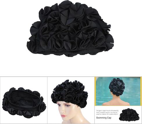 Floral Petal Bathing Swim, Comfortable Bathing Hat Ideal for Curly Short Medium Long Hair, Swimming Hat, Easy to Put On and Off in Saudi Arabia