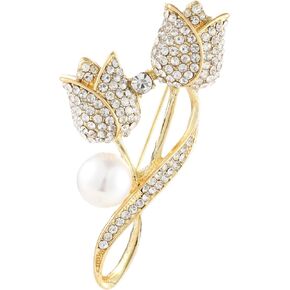 Elegant Flower Brooch Pins for Women Girls,Scarf Shawl Costume Safe Pins Clip for Wedding Party Prom Jewelry Gifts