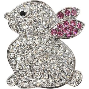 Faship Gorgeous Crystal Cute Bunny Rabbit Pin Brooch for Easter
