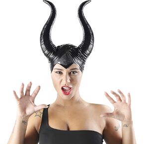 Breevo Halloween Costumes Black Crow Horns Queen Horns for Women Gothic Evil Hat Headband