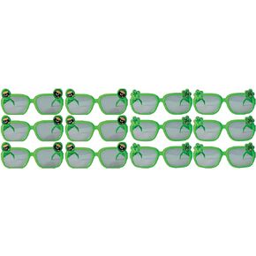 Green St. Patrick's Day Plastic Glasses - (Pkg. Size 12.5" x 5.75") - Pack Of 12 - Perfect For Celebrations & Irish Pride