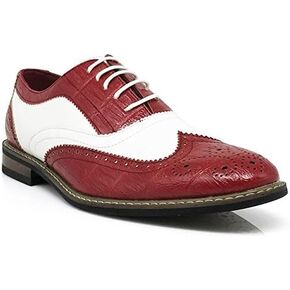 Men's Dress Oxfords Shoes Italy Modern Designer Wingtip Captoe 2 Tone Lace Up Shoes