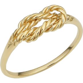Kooljewelry 14k Yellow Gold Twisted Love Knot Ring