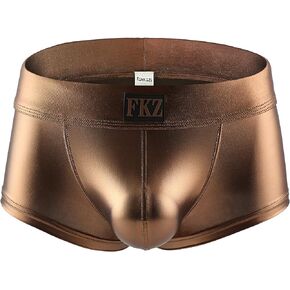 Swbreety Men Shiny Liquid Metallic Underwear Bikini Swimsuit Boxer Brief Trunks