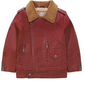 سترات LJYH Grils الشتوية المصنوعة من الجلد الصناعي ذات طية صدر السترة للأطفال معاطف راكبي الدراجات النارية مبطنة دافئة in Kuwait