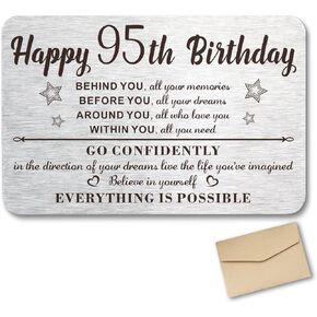 95th Birthday Card Gifts for Women Men Happy 95 Year Old Women Men Gift Ideas Engraved Wallet Card Birthday Gifts for 95 Year Old Grandma Grandpa