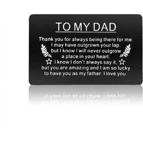 Xiahuyu Christmas Gift for Dad Fathers Day Gift Engraved Wallet Insert Card for Dad Birthday Gifts Thanksgiving Day Gifts Dad Gifts from Daughter Son
