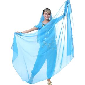 ZLTdream Women's Indian Belly Dance Colorful Scarf Veil 2.2 * 1.2M For Halloween Raves Costume Chiffon