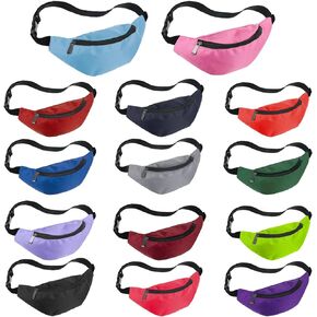 14 Pcs Neon Fanny Bag 80s Party Adjustable Pack Oxford Cloth Workout Traveling Running Waist Bags with Zippered for Outdoor Rave Party Women Men,14 Colors (Bright Colors)