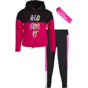 مجموعة السراويل الضيقة النشطة للفتيات من ديلياس - 3 قطع بغطاء للرأس، سراويل ضيقة، عصابة رأس (4-16) in Kuwait