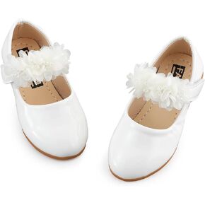 Toddler Girls Mary Jane Dress Shoes Little Kids Ballet Flats Bowkont Flower Wedding Party School Princess Shoes