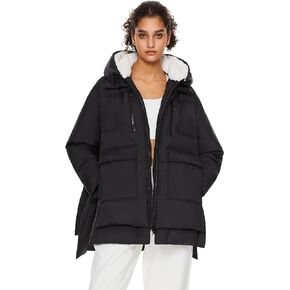 Orolay Women's Hooded Down Jacket Winter Puffer Jacket Water-Resistant Zippered Down Coat with Hem Slit