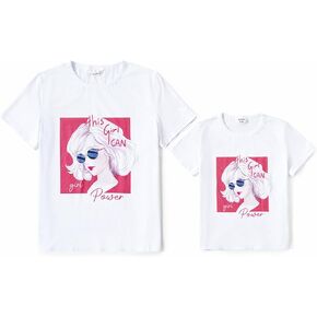 PATPAT Mommy and Me T-Shirts Cartoon Leopard Letter Print Mama Mini Short Sleeve Tee