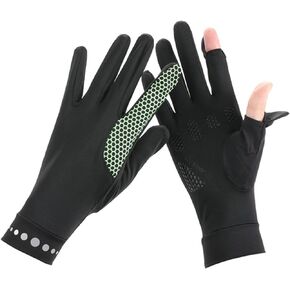 Mens Women Driving Gloves Summer UV Sun Protection Gloves Non-Slip Touchscreen Ice-Silk Sunblock Gloves for Cycling Riding