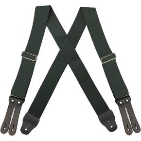 Welch Button Logger Suspenders - 2-Inch Wide - HUNTER GREEN 54" for 6'1" to 6'5" tall
