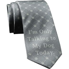 I'm Only Talking To My Dog Today Necktie Novelty Ties for Men Dog Tie for Guys Funny Ties