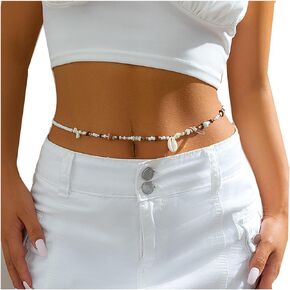 Bohe Beads Belly Waist Chain Summer Beach Bikini Chain Seashell Beaded Waist Body Chain Accessories for Women