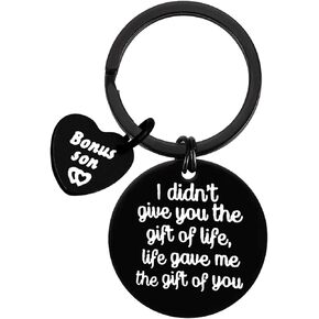 Xiahuyu Bonus Son Gifts Keychain Stepson Gifts I Didn't Give You The Gift of Life Life Gave Me The Gift of You Keychain Son in Law Gift Fathers Day Gift Christmas Birthday Gifts Adoption Gifts