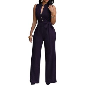 BestGirl Women's Sexy Jumpsuits Floral Print V Neck Sleeveless Wide Leg Long Pants Romper