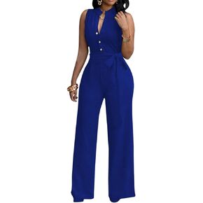 BestGirl Women's Sexy Jumpsuits Floral Print V Neck Sleeveless Wide Leg Long Pants Romper
