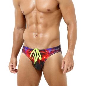 Arjen Kroos Men's Swim Briefs Swimsuit Sexy Print Swimwear Bikinis with Drawstring