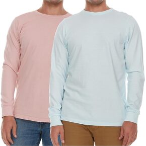 2 Pack Garment Dyed Long Sleeve Tee Shirts for Men - Casual T-Shirts Ideal for Gym, Workout, Jogging, Beach