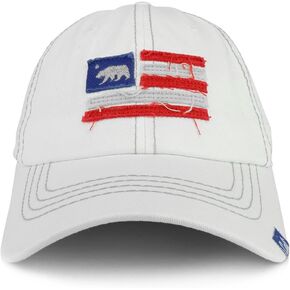 Trendy Apparel Shop California Bear Vintage Flag Embroidered Unstructured Baseball Cap