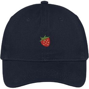 Trendy Apparel Shop Strawberry Embroidered Brushed 100% Cotton Baseball Cap Dad Hat
