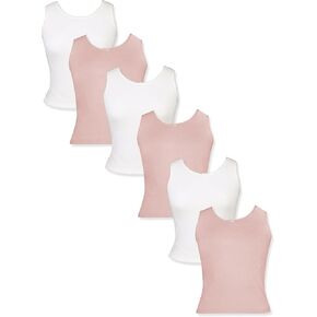 DChica Cotton Camisoles Vest for Girls | Round Neck Broad Strap Tank Top | Sleeveless Undershirts - Pack of 3 Camisoles