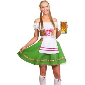 Skeleteen Oktoberfest Beer Girl Costumes - German Bavarian Traditional Womens Oktober Fest Dirndl Dress